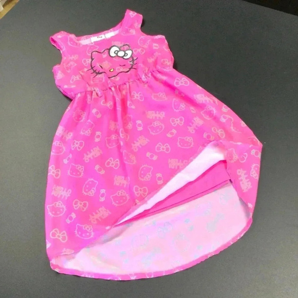 Girls Hello Kitty sleeveless Dress Pink 6/6X - Picture 1 of 11